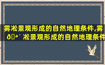 雾凇景观形成的自然地理条件,雾 🪴 凇景观形成的自然地理条件是什么